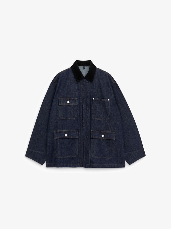 Arket Jackets & Blazers - Arket Dark Blue Denim Jacket with Black Corduroy Collar